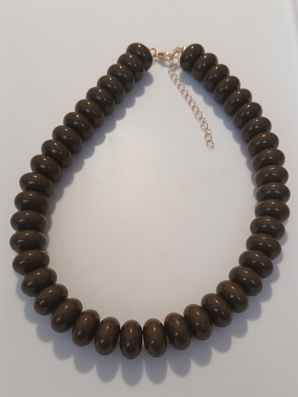 Statement Chunky Bead Necklace in Dark Green